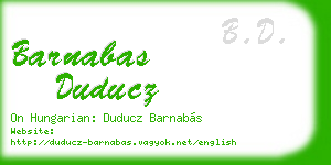 barnabas duducz business card