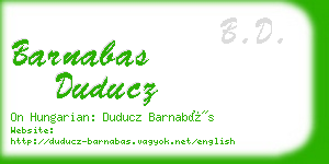 barnabas duducz business card